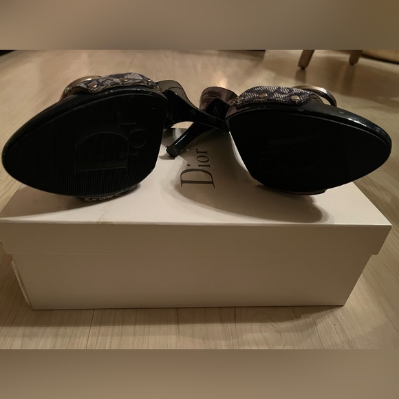 Christian Dior Monogram Trotter Large Silver C & D Mules EU38 💙 Size 8 - Picture 8 of 15